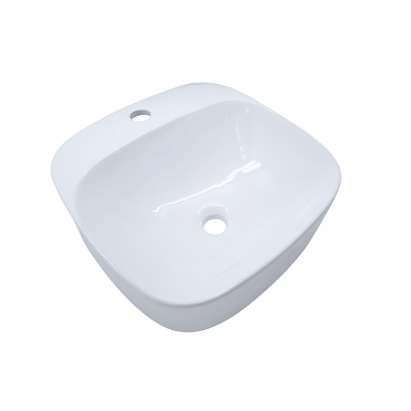 Cuba de Apoio Quadrada Com Mesa 42x42x15,5cm Branca Casa OK