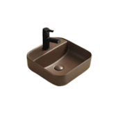 Cuba de Apoio Quadrada Marrom Fosco Casa Ok Cuba de Apoio Quadrada Marrom Fosco Casa Ok