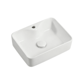 Cuba de Apoio Retangular Branca com Mesa e Válvula Click 41x31x13cm Casa Ok