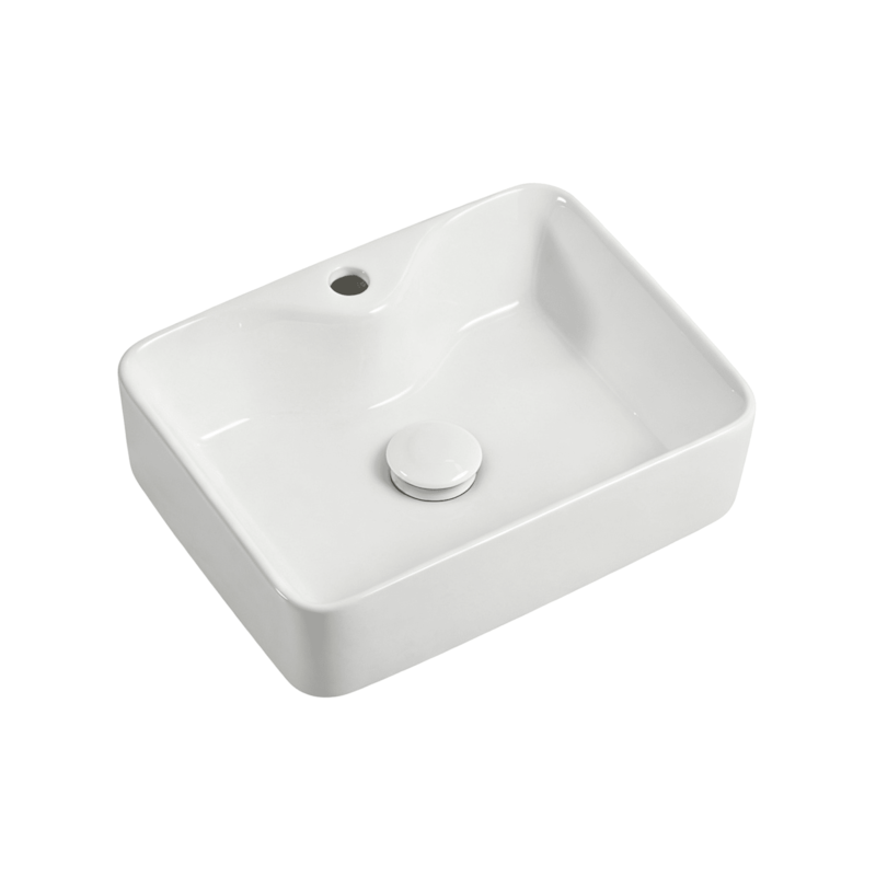 Cuba de Apoio Retangular Branca com Mesa e Válvula Click 41x31x13cm Casa Ok