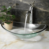 Cuba de Vidro Oval Transparente 47x30cm Decor