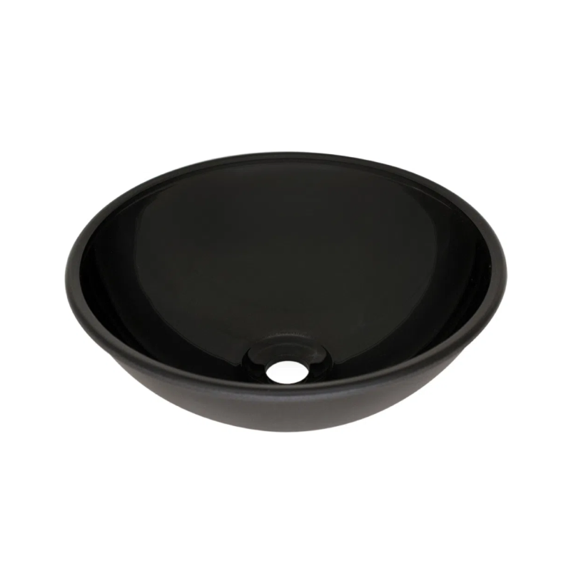 Cuba de Vidro Redonda Preta 42cm Ref.HD54635 Decor