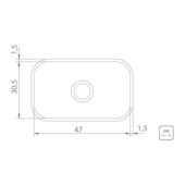 Cuba Retangular Standard Inox 47x30cm Tramontina
