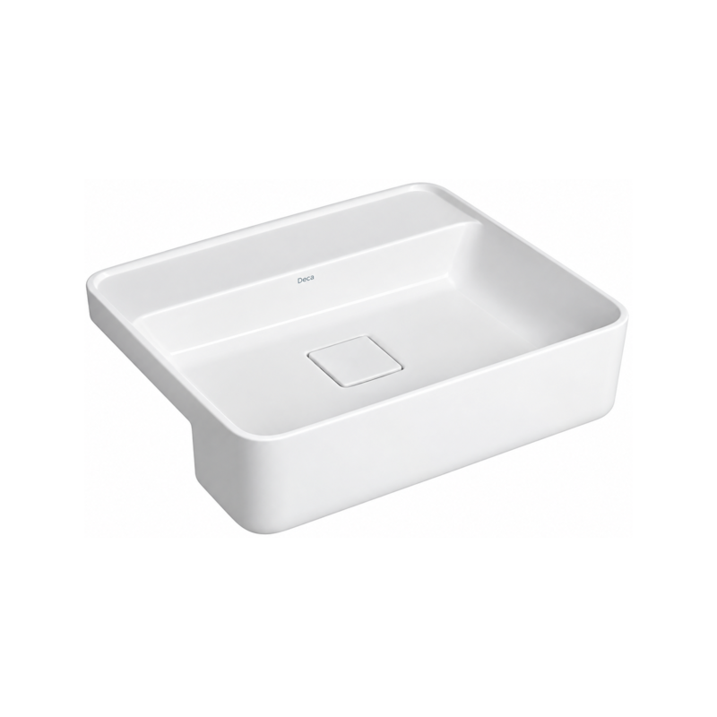 Cuba Semiencaixe Retangular com Mesa 50cm Branco L.63050.M.17 Deca