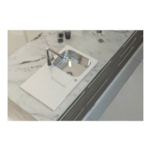 Cuba Sobrepor de Vidro Branco 86x50cm Tramontina