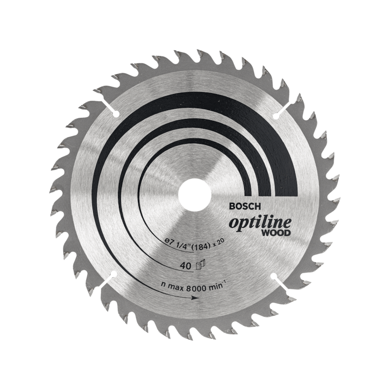 Disco de Serra Circular para Madeira Optiline 40 Dentes Ø184x20mm Bosch