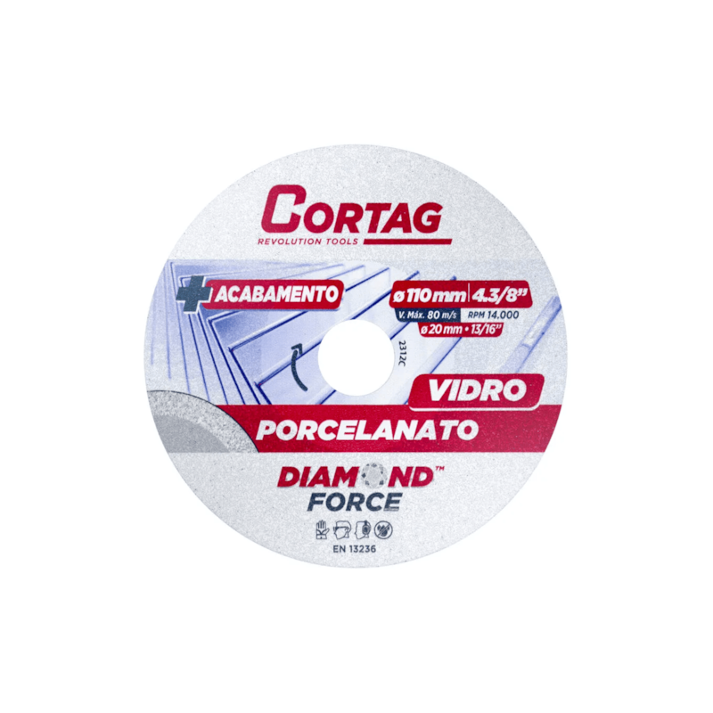 Disco Diamantado para Porcelanato/Vidro 110mm Cortag