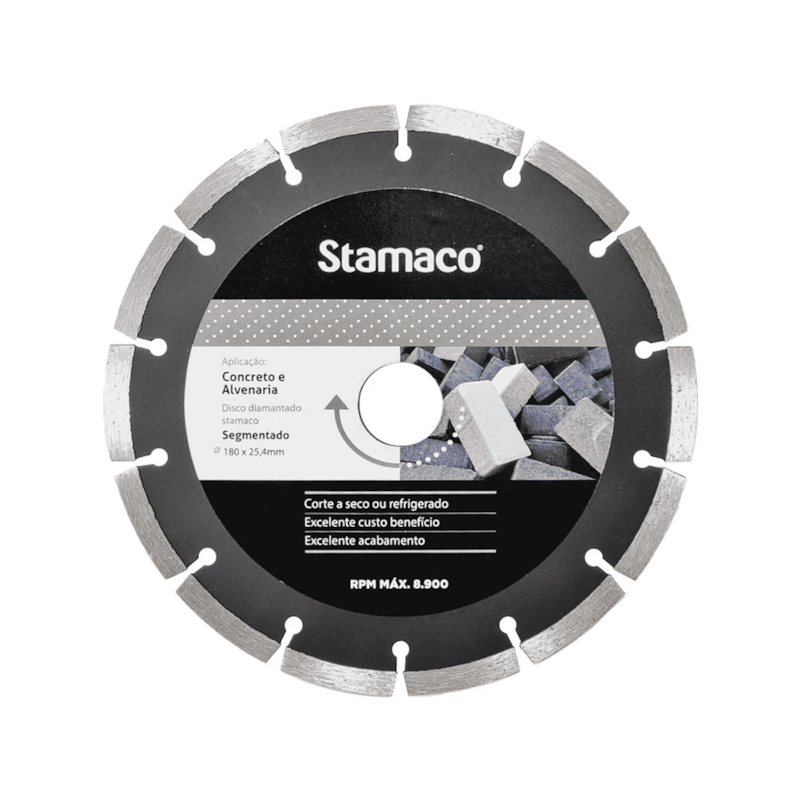 Disco Diamantado Segmentado 180x25,4mm Stamaco