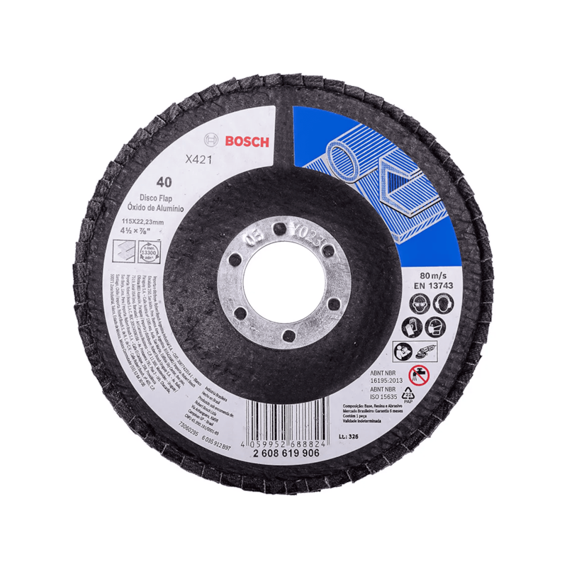 Disco Flap Óxido de Alumínio X421 Ø115mm G40 Bosch