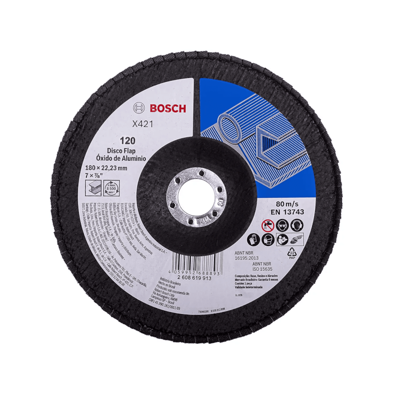 Disco Flap Óxido de Alumínio X421 Ø180mm G120 Bosch