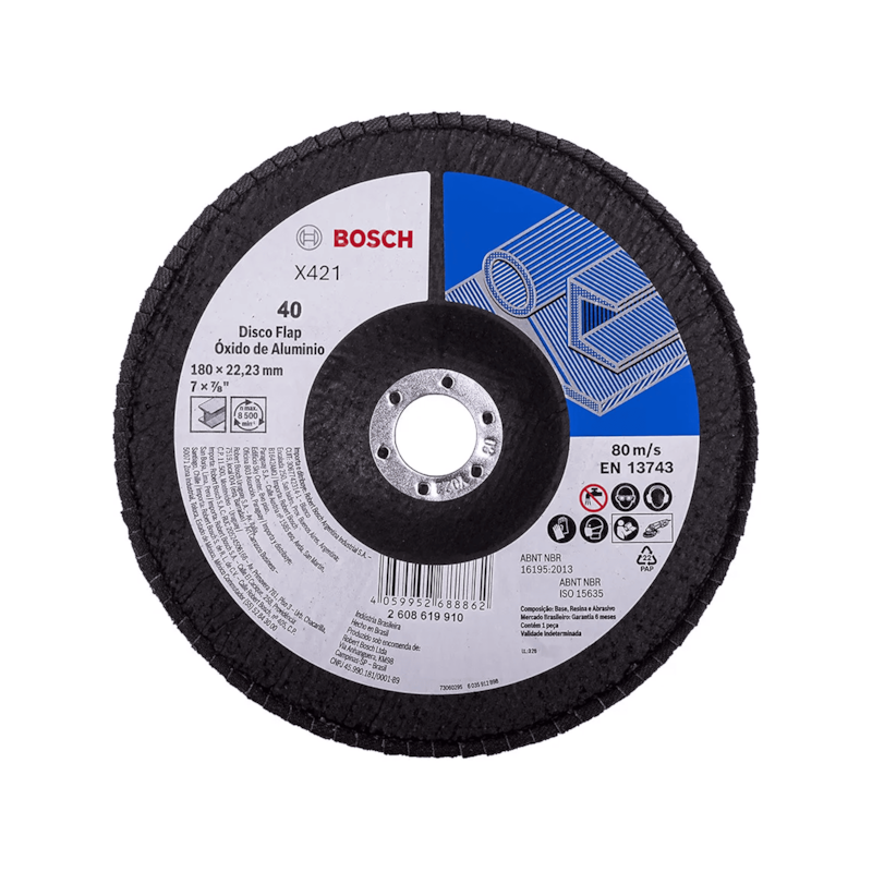 Disco Flap Óxido de Alumínio X421 Ø180mm G40 Bosch