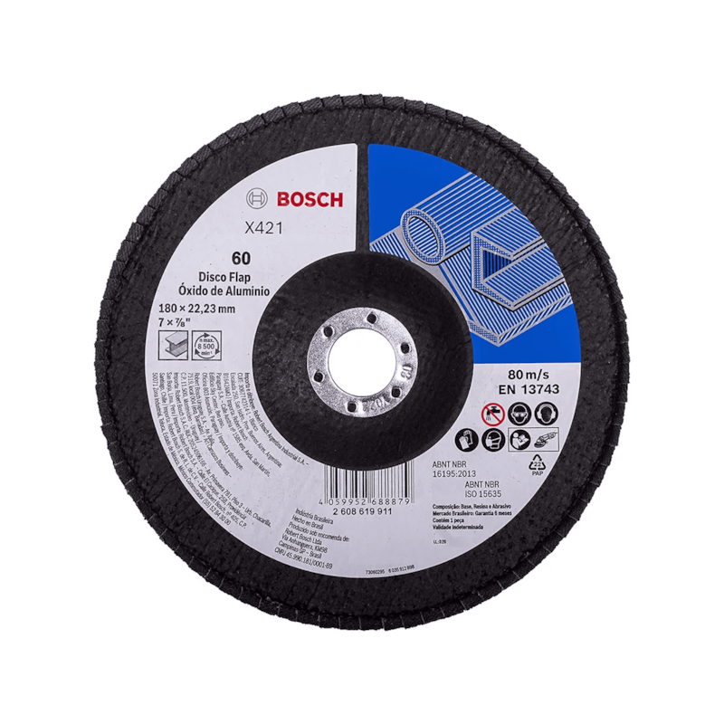 Disco Flap Óxido de Alumínio X421 Ø180mm G60 Bosch