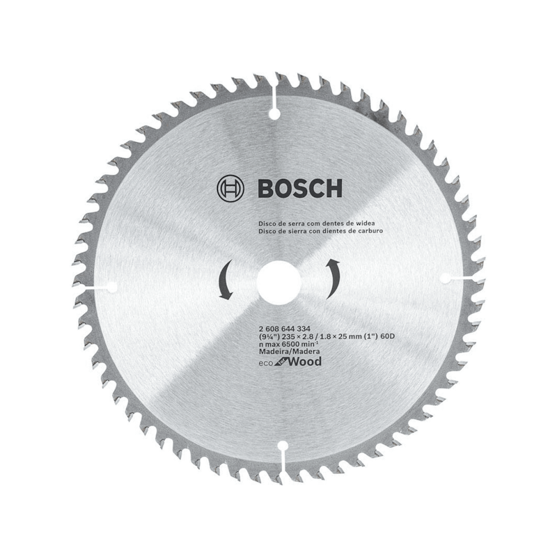 Disco Serra Circular Ecoline Ø235x25mm 60 Dentes Bosch