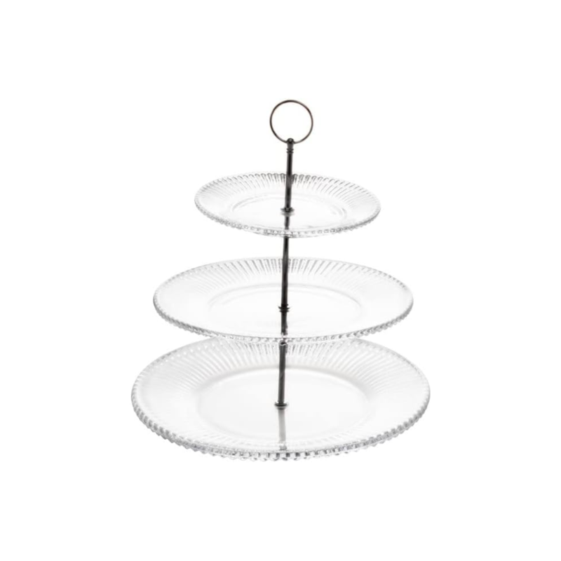 Doceira 3 Andares Cristal 18,5cmX26,5cmX31,5cmX35,5cm Lyor