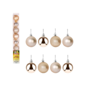 Enfeite Natalino Bola Lisa Champanhe 2,5cm com 8 Peças Zein
