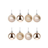 Enfeite Natalino Bola Lisa Champanhe 6cm com 8 Peças Zein