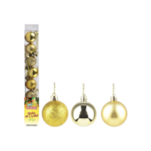 Enfeite Natalino Bola Lisa Dourada 2,5cm com 8 Peças Zein