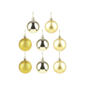 Enfeite Natalino Bola Lisa Dourada 2,5cm com 8 Peças Zein