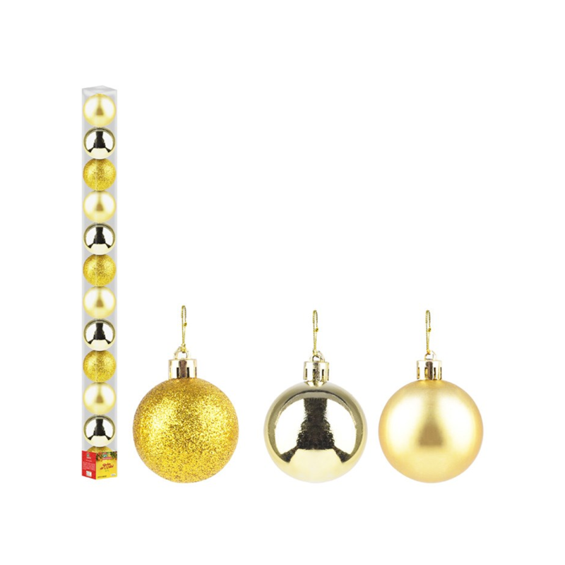 Enfeite Natalino Bola Lisa Dourada 4cm com 12 Peças Zein