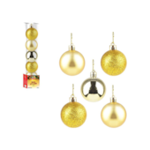 Enfeite Natalino Bola Lisa Dourada 8cm com 5 Peças Zein