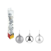 Enfeite Natalino Bola Lisa Prata 2,5cm com 8 Peças Zein