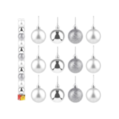 Enfeite Natalino Bola Lisa Prata 4cm com 12 Peças Zein