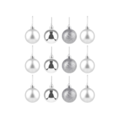 Enfeite Natalino Bola Lisa Prata 4cm com 12 Peças Zein