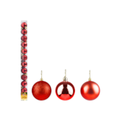 Enfeite Natalino Bola Lisa Vermelha 4cm com 12 Peças Zein