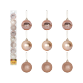 Enfeite Natalino Bola TB Encanto 5cm com 9 Peças Champanhe Zein