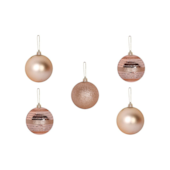 Enfeite Natalino Bola TB Encanto 7cm com 5 Peças Champanhe Zein