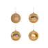 Enfeite Natalino Bola TB Encanto 8cm com 4 Peças Dourado Zein