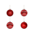 Enfeite Natalino Bola TB Encanto 8cm com 4 Peças Vermelho Zein