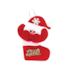 Enfeite Natalino Boneco do Papai Noel e Boneco de Neve na Bota 12x7cm Zein