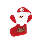Enfeite Natalino Boneco do Papai Noel e Boneco de Neve na Bota 12x7cm Zein