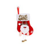 Enfeite Natalino Bota com Boneco de Neve com Guizo e Bota do Papai Noel com Guizo 15cm Zein