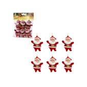 Enfeite Natalino de Papai Noel 6,5cm com 6 Peças Zein