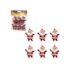 Enfeite Natalino de Papai Noel 6,5cm com 6 Peças Zein