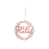 Enfeite Natalino Guirlanda de Madeira Feliz Natal 22cm Zein