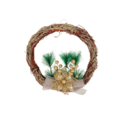 Enfeite Natalino Guirlanda Decorada Golden 30cm Zein