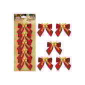 Enfeite Natalino Laço Bolinhas com 5 Peças 8x8cm Zein