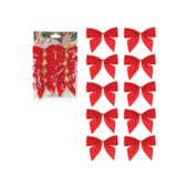 Enfeite Natalino Laço Vermelho com 10 Peças 5x6cm Zein