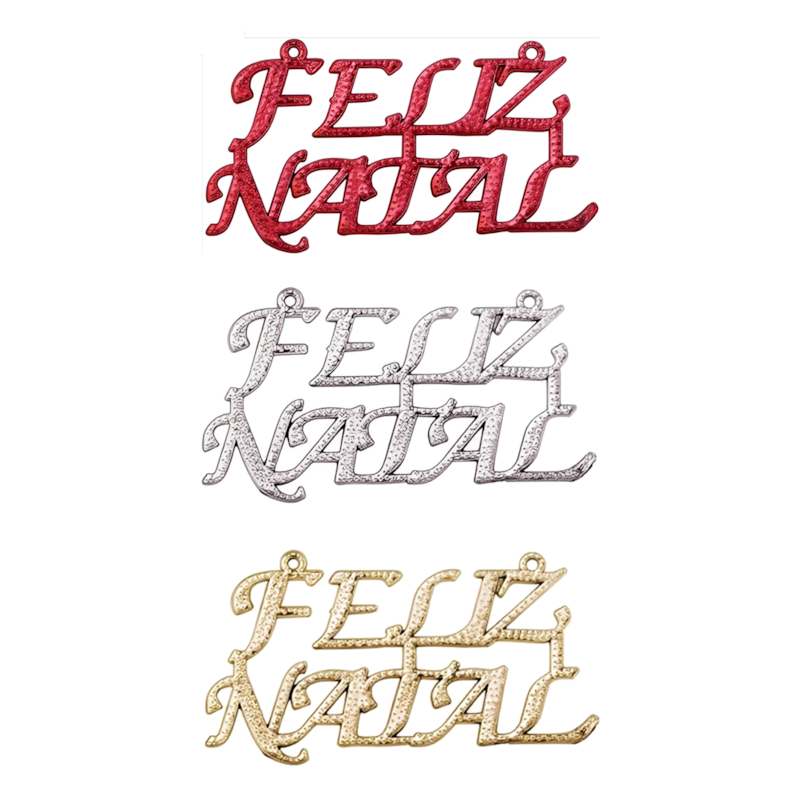 Enfeite Natalino para Porta Feliz Natal 15cm Zein