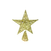 Enfeite Natalino Ponteira Estrela 15cm Dourada Yangzi
