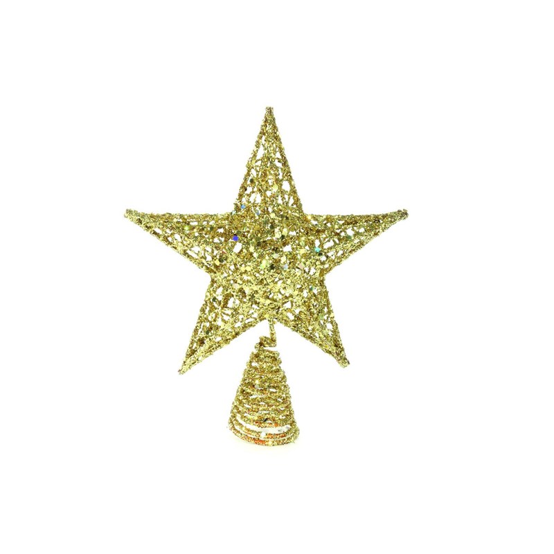 Enfeite Natalino Ponteira Estrela 25cm Dourada Yangzi