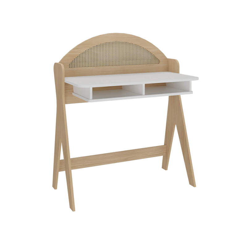 Escrivaninha Ceci Natural com Branco Artely