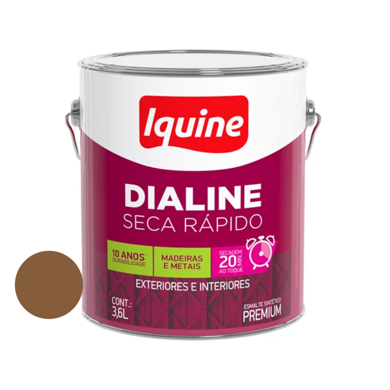 Esmalte Dialine Seca Rápido Marrom Conhaque 3,6L Iquini