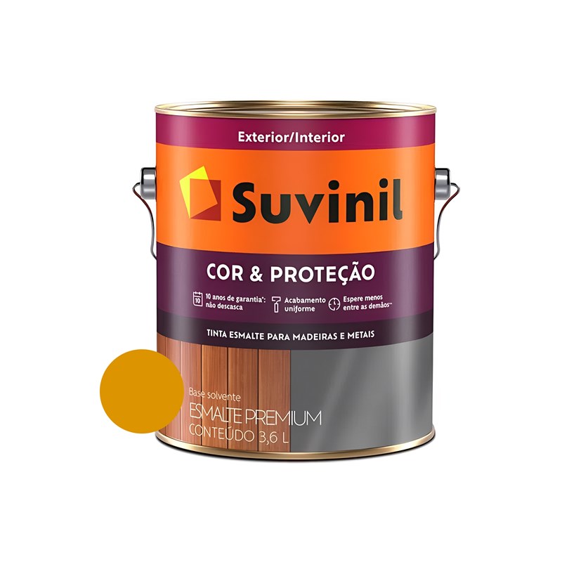 Esmalte Sintético Cor e Proteção Brilhante Amarelo Ouro 3,6L Suvinil