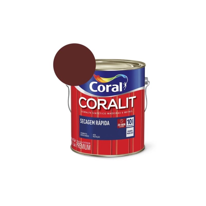  Esmalte Sintético Coralit Secagem Rápida Brilhante Vermelho Goya 3.6L Coral