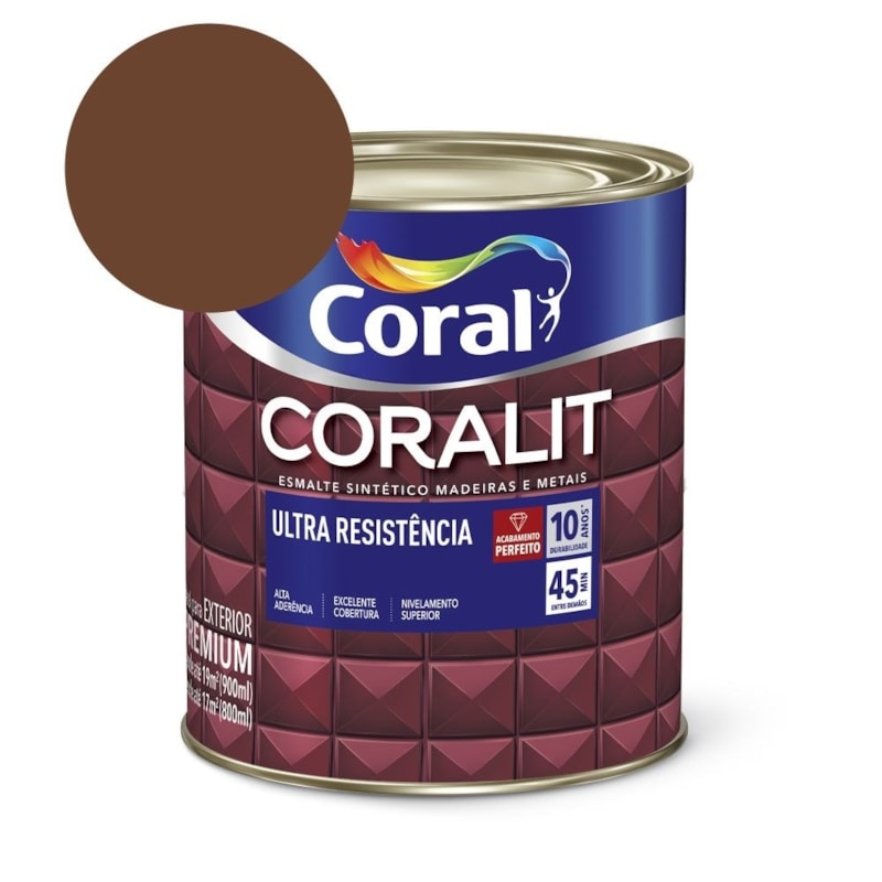 Esmalte Sintético Coralit Ultra Resistência Alto Brilho Tabaco 900ml Coral