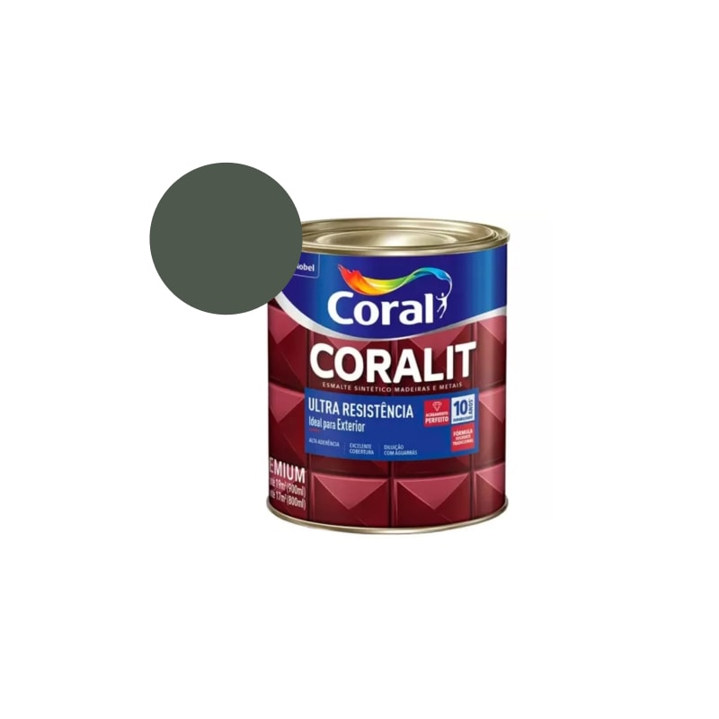 Esmalte Sintético Coralit Ultra Resistência Fosco Verde Escolar 900ml Coral